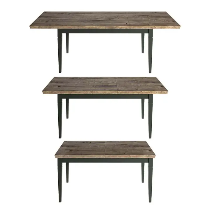 Tavolo 160/200/240cm allungabile moderno verde scuro quercia Texel