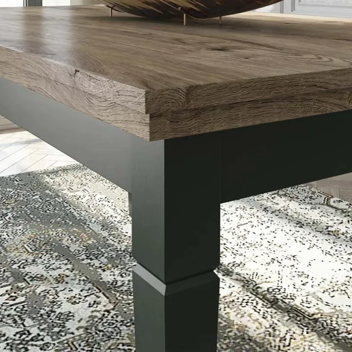 Tavolo 160/200/240cm allungabile moderno verde scuro quercia Texel