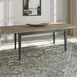Tavolo 160/200/240cm allungabile moderno verde scuro quercia Texel