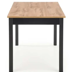 Tavolo 124/168cm allungabile moderno rovere wotan nero Sabo