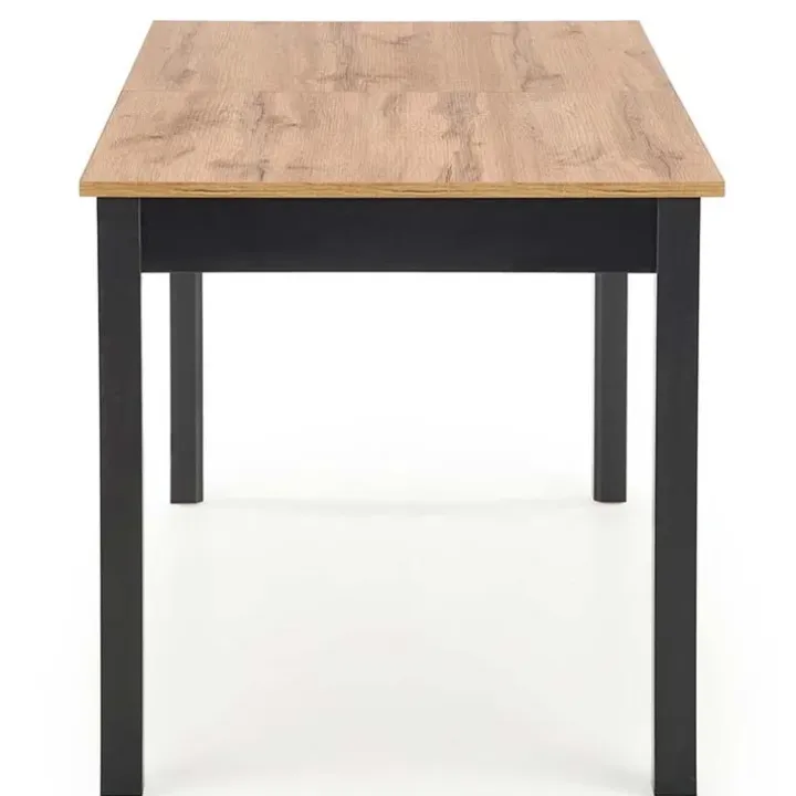 Tavolo 124/168cm allungabile moderno rovere wotan nero Sabo