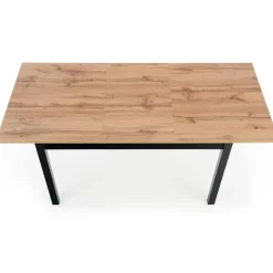 Tavolo 124/168cm allungabile moderno rovere wotan nero Sabo