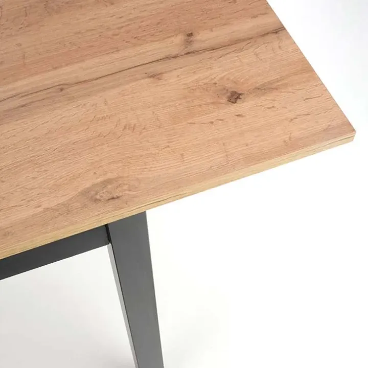 Tavolo 124/168cm allungabile moderno rovere wotan nero Sabo