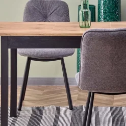 Tavolo 124/168cm allungabile moderno rovere wotan nero Sabo