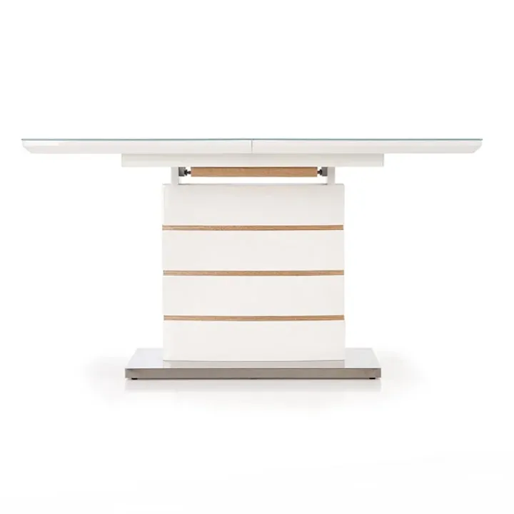 Tavolo 140/180cm allungabile moderno bianco lucido quercia Driade