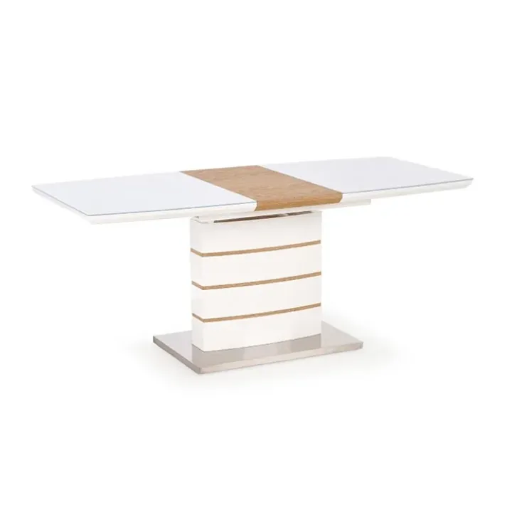 Tavolo 140/180cm allungabile moderno bianco lucido quercia Driade