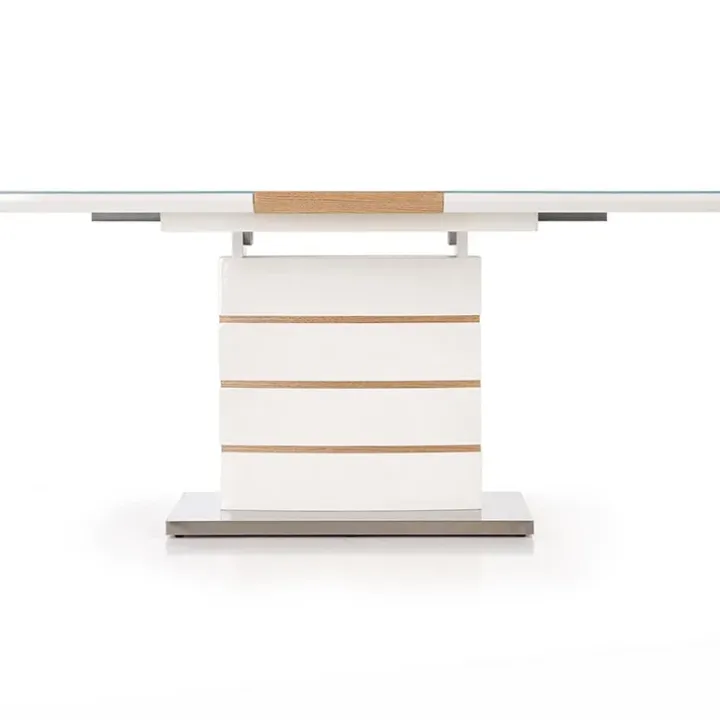 Tavolo 140/180cm allungabile moderno bianco lucido quercia Driade
