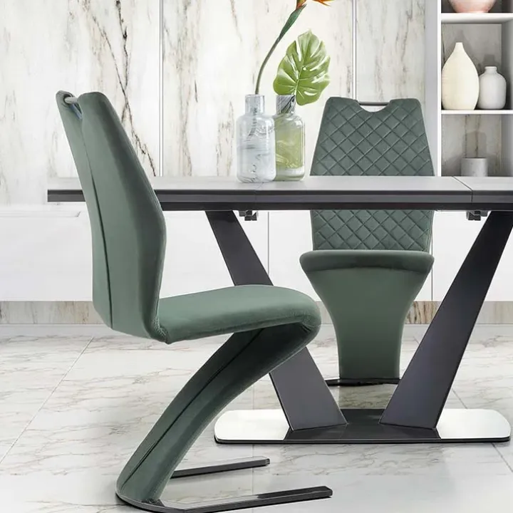 Tavolo 160/220cm allungabile moderno grigio scuro nero Sienna