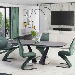 Tavolo 160/220cm allungabile moderno grigio scuro nero Sienna