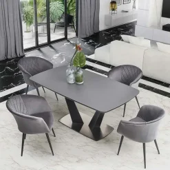 Tavolo 160/220cm allungabile moderno grigio scuro nero Sienna