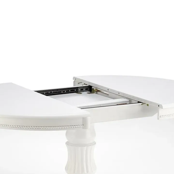 Tavolo 90/124cm allungabile rotondo moderno bianco Circle