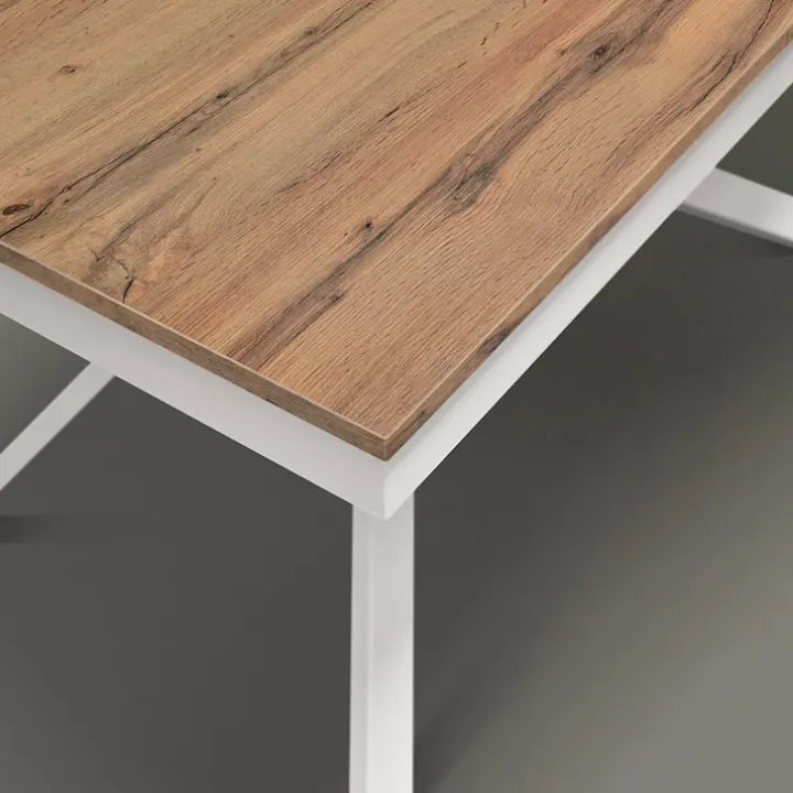 Tavolo 140/200 cm allungabile rovere rustico metallo bianco Velvet