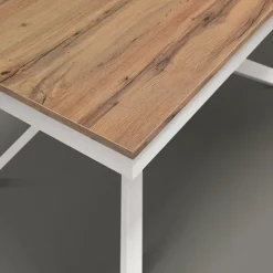 Tavolo 120/170 cm allungabile rovere rustico metallo bianco Velvet