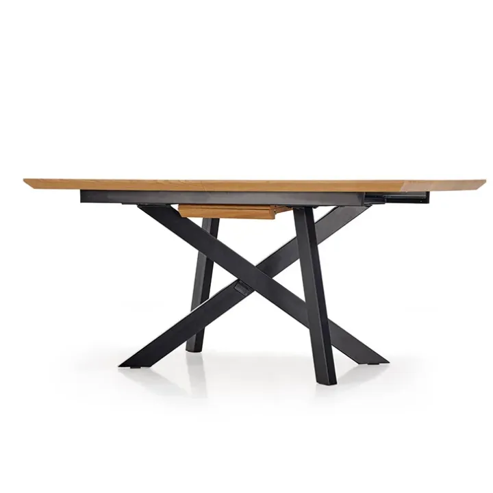 Tavolo 160/200cm allungabile rovere acciaio nero Papavero Gihome®