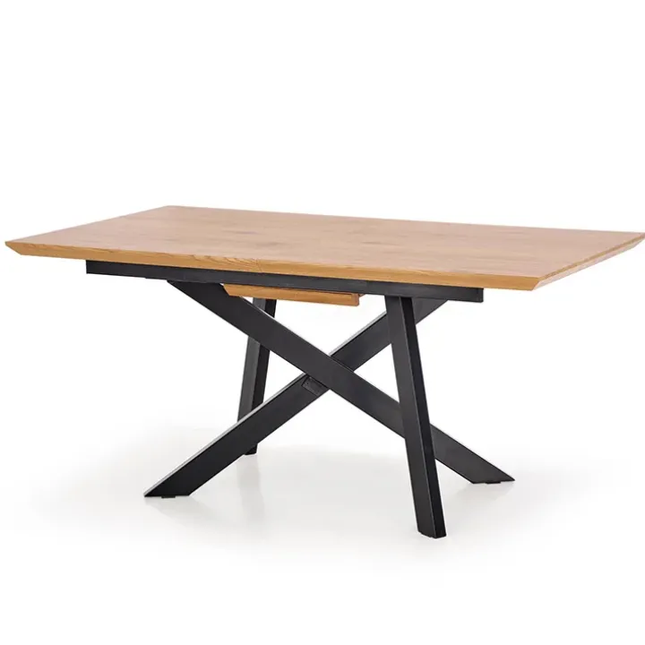 Tavolo 160/200cm allungabile rovere acciaio nero Papavero Gihome®