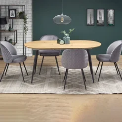 Tavolo 120/160cm allungabile rovere naturale nero Oreon