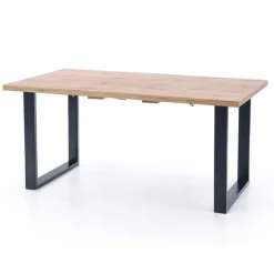 Tavolo 135/185cm allungabile rovere miele nodato nero Murten