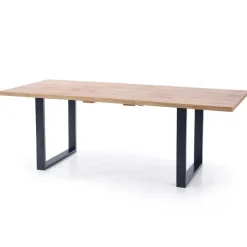 Tavolo 135/185cm allungabile rovere miele nodato nero Murten