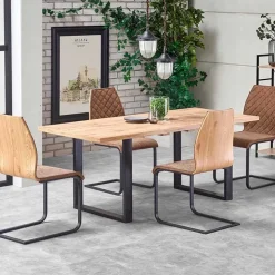 Tavolo 135/185cm allungabile rovere miele nodato nero Murten