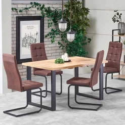 Tavolo 135/185cm allungabile rovere miele nodato nero Murten