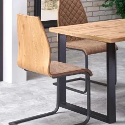 Tavolo 135/185cm allungabile rovere miele nodato nero Murten