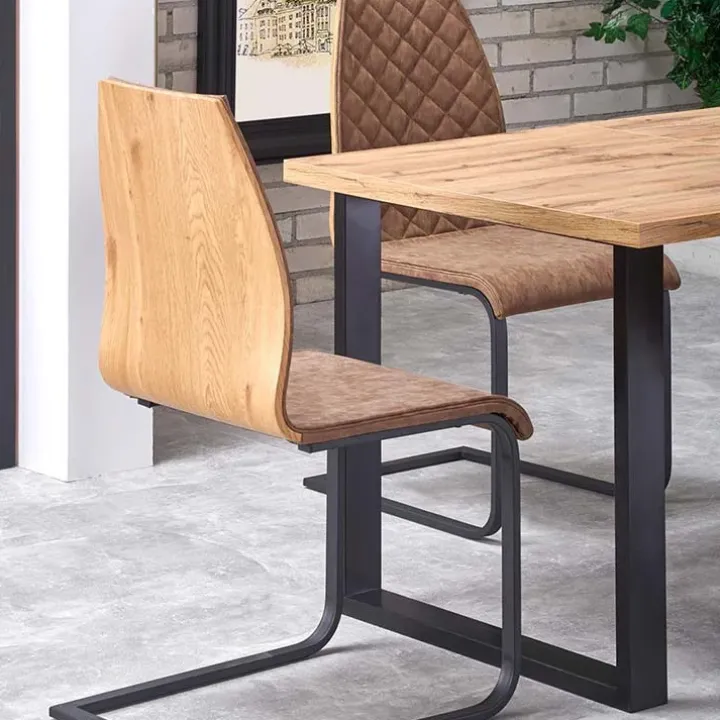 Tavolo 135/185cm allungabile rovere miele nodato nero Murten