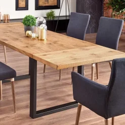 Tavolo 160/250cm allungabile rovere nodato acciaio nero Cardiff