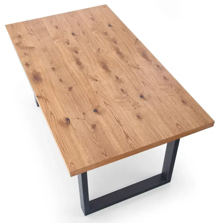 Tavolo 160/250cm allungabile rovere nodato acciaio nero Cardiff