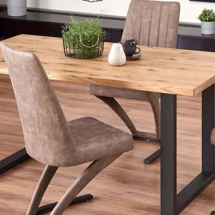 Tavolo 160/250cm allungabile rovere nodato acciaio nero Cardiff