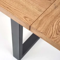 Tavolo 160/250cm allungabile rovere nodato acciaio nero Cardiff