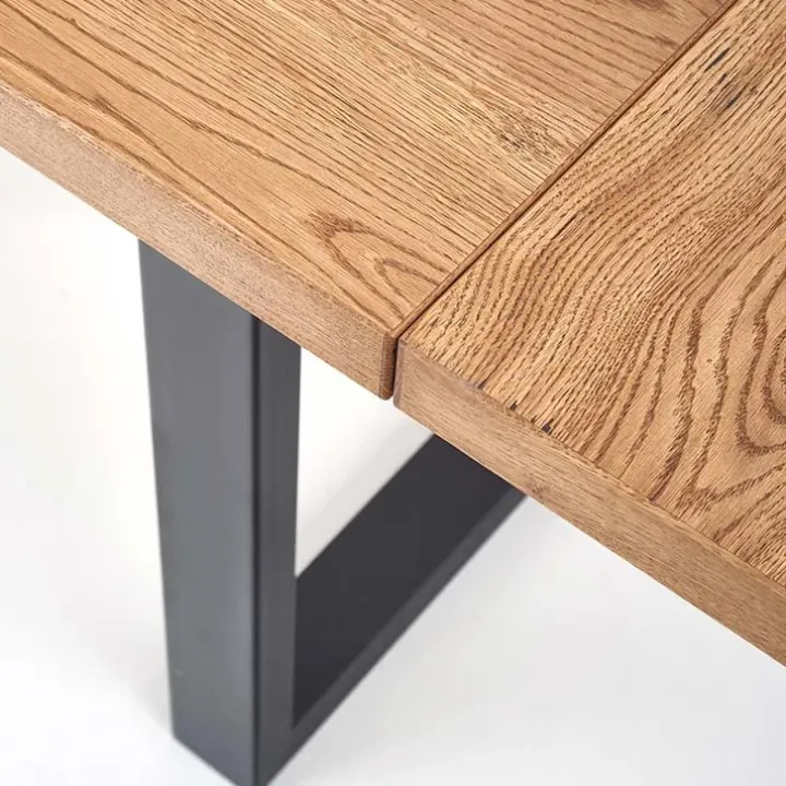 Tavolo 160/250cm allungabile rovere nodato acciaio nero Cardiff