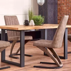 Tavolo 160/250cm allungabile rovere nodato acciaio nero Cardiff