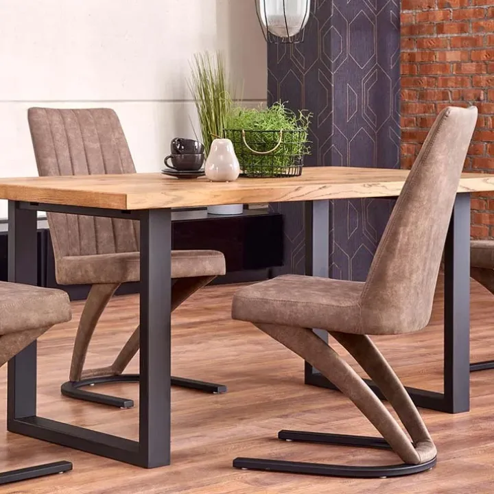 Tavolo 160/250cm allungabile rovere nodato acciaio nero Cardiff