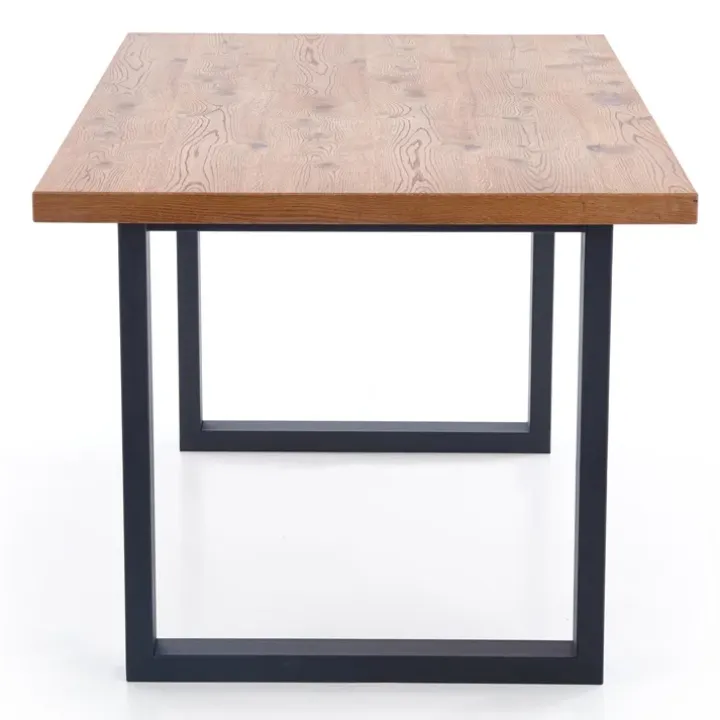 Tavolo 160/250cm allungabile rovere nodato acciaio nero Cardiff