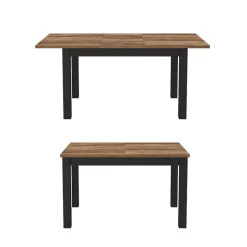 Tavolo 130/175cm allungabile soggiorno quercia nero opaco Nebraska