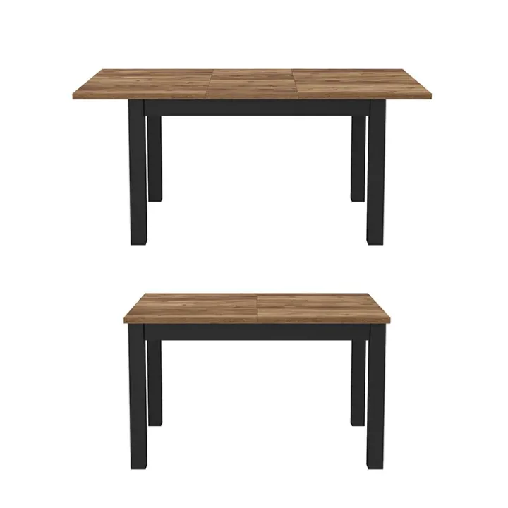Tavolo 130/175cm allungabile soggiorno quercia nero opaco Nebraska