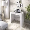 Tavolo 51/237cm consolle allungabile moderno bianco lucido Demetra
