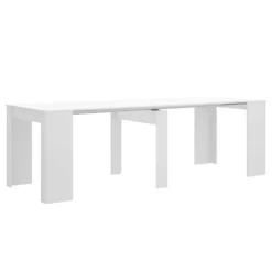 Tavolo 51/237cm consolle allungabile moderno bianco lucido Demetra
