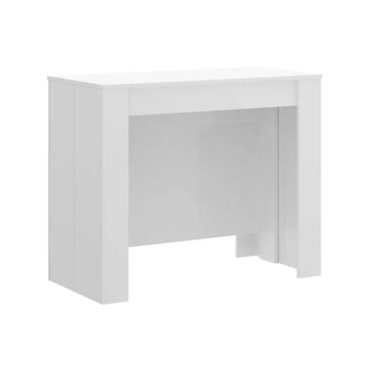 Tavolo 51/237cm consolle allungabile moderno bianco lucido Demetra