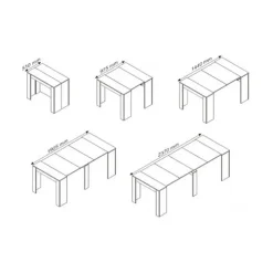 Tavolo 51/237cm consolle allungabile moderno bianco lucido Demetra