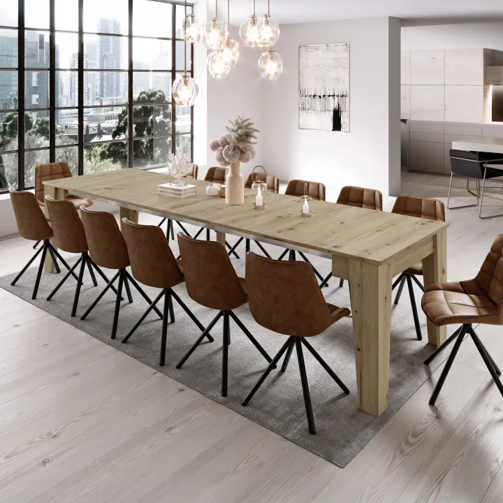 Tavolo 54/306cm consolle allungabile rovere chiaro Grace Gihome®