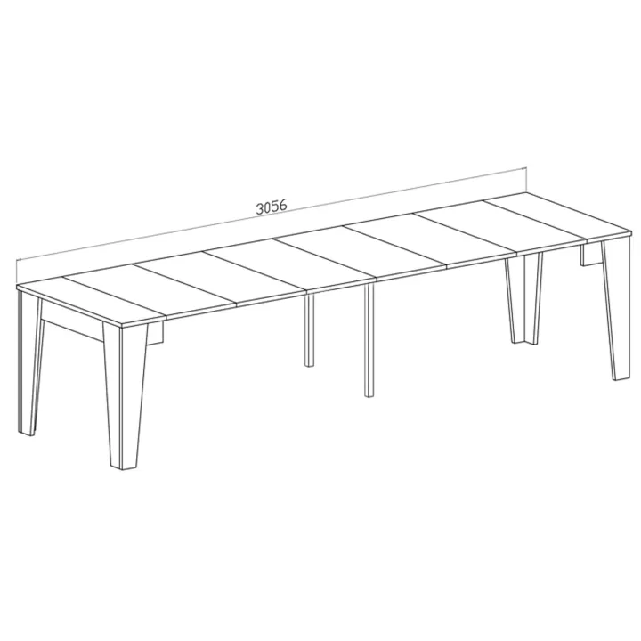 Tavolo 54/306cm consolle allungabile rovere chiaro Grace Gihome®