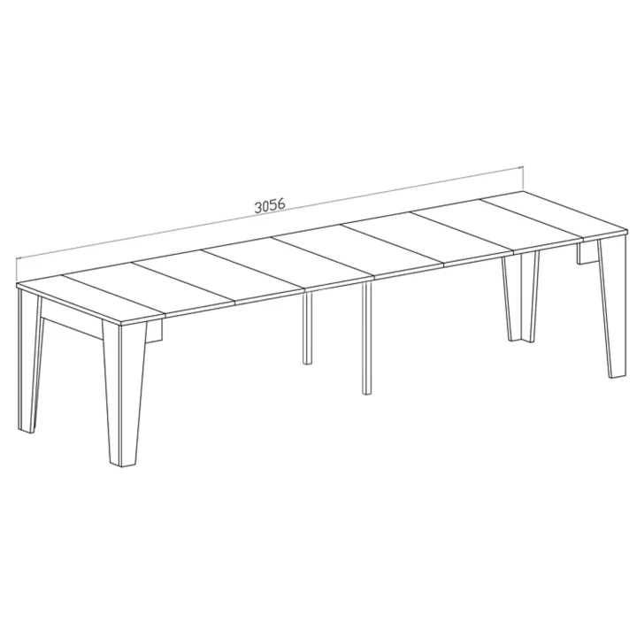 Tavolo 54/306cm consolle allungabile ossido Grace Gihome®