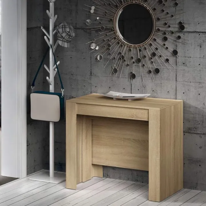 Tavolo 51/237cm consolle allungabile moderno rovere chiaro Venere