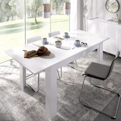 Tavolo 140/190cm da pranzo allungabile bianco lucido Afrodite
