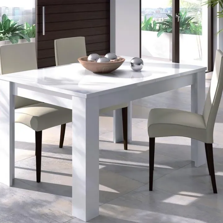 Tavolo 140/190cm da pranzo allungabile bianco lucido Afrodite