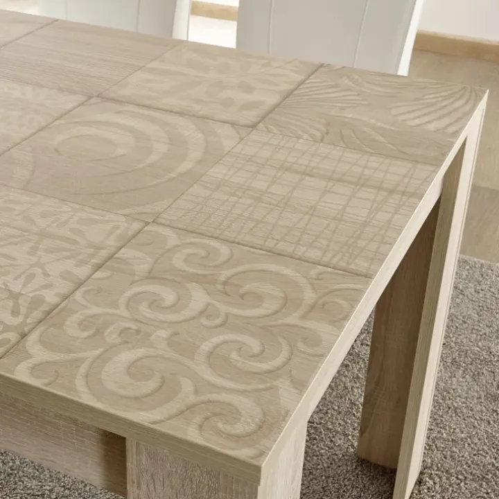 Tavolo 137/185cm da pranzo allungabile moderno rovere samoa Paradise
