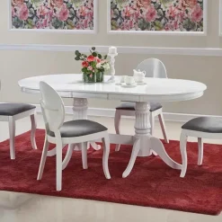 Tavolo 150/190cm da pranzo allungabile moderno bianco lucido Duncan