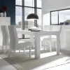 Tavolo 137/185cm da pranzo allungabile moderno bianco opaco Deluxe Halston