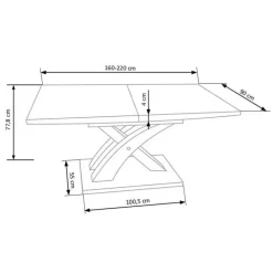 Tavolo 160/220cm in vetro allungabile bianco lucido Iride Gihome®
